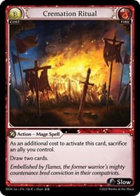 Cremation Ritual - Grand Archive TCG Dawn of Ashes 1st Edition trading card
