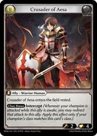 Crusader of Aesa - Grand Archive TCG Dawn of Ashes 1st Edition trading card