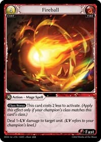 Fireball - Grand Archive TCG Dawn of Ashes 1st Edition trading card