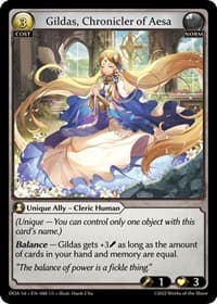 Gildas, Chronicler of Aesa - Grand Archive TCG Dawn of Ashes 1st Edition trading card