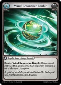 Wind Resonance Bauble - Grand Archive TCG Dawn of Ashes 1st Edition trading card