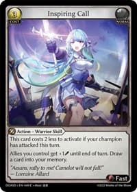 Inspiring Call - Grand Archive TCG Dawn of Ashes Starter Decks trading card