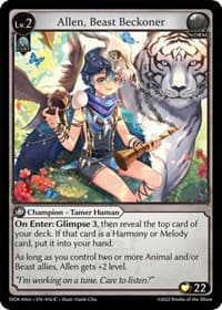 Allen, Beast Beckoner - Grand Archive TCG Dawn of Ashes Alter Edition trading card