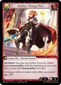 Arthur, Young Heir - Grand Archive TCG Dawn of Ashes Alter Edition trading card