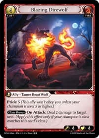 Blazing Direwolf - Grand Archive TCG Dawn of Ashes Alter Edition trading card