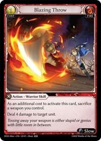 Blazing Throw - Grand Archive TCG Dawn of Ashes Alter Edition trading card