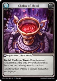 Chalice of Blood - Grand Archive TCG Dawn of Ashes Alter Edition trading card
