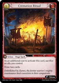 Cremation Ritual - Grand Archive TCG Dawn of Ashes Alter Edition trading card