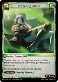 Ensnaring Fumes - Grand Archive TCG Dawn of Ashes Alter Edition trading card