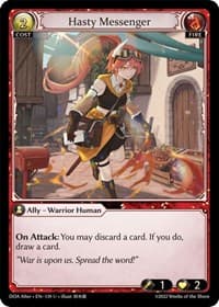 Hasty Messenger - Grand Archive TCG Dawn of Ashes Alter Edition trading card