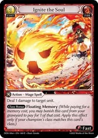 Ignite the Soul - Grand Archive TCG Dawn of Ashes Alter Edition trading card