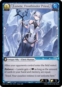 Lunete, Frostbinder Priest - Grand Archive TCG Dawn of Ashes Alter Edition trading card