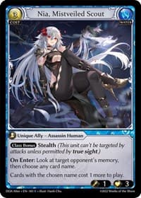 Nia, Mistveiled Scout - Grand Archive TCG Dawn of Ashes Alter Edition trading card