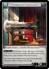 Ornamental Greatsword - Grand Archive TCG Dawn of Ashes Alter Edition trading card