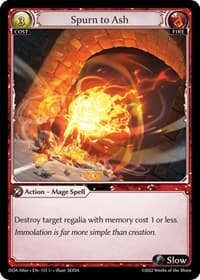 Spurn to Ash - Grand Archive TCG Dawn of Ashes Alter Edition trading card