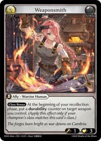 Weaponsmith - Grand Archive TCG Dawn of Ashes Alter Edition trading card