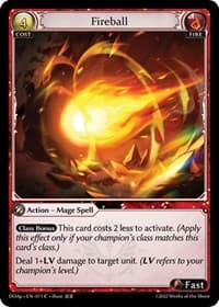 Fireball - Grand Archive TCG Dawn of Ashes Prelude trading card