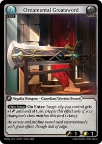 Ornamental Greatsword - Grand Archive TCG Dawn of Ashes Prelude trading card