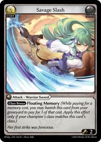 Savage Slash - Grand Archive TCG Dawn of Ashes Prelude trading card
