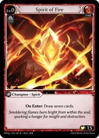 Spirit of Fire - Grand Archive TCG Dawn of Ashes Prelude trading card
