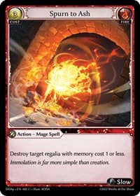Spurn to Ash - Grand Archive TCG Dawn of Ashes Prelude trading card