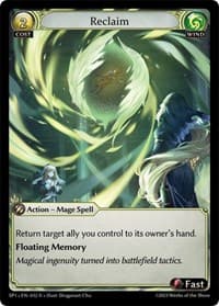 Reclaim - Grand Archive TCG Supporter Pack 1 trading card