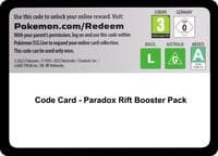 Code Card - Paradox Rift Booster Pack - Pokemon SV04: Paradox Rift trading card