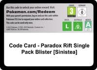 Code Card - Paradox Rift Single Pack Blister [Sinistea] - Pokemon SV04: Paradox Rift trading card