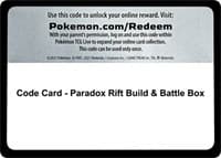 Code Card - Paradox Rift Build & Battle Box - Pokemon SV04: Paradox Rift trading card
