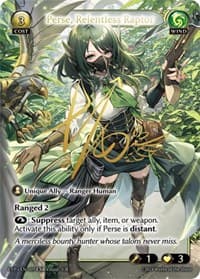 Perse, Relentless Raptor - Grand Archive TCG Alchemical Revolution Event Pack trading card