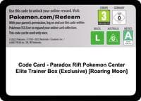Code Card - Paradox Rift Pokemon Center Elite Trainer Box (Exclusive) [Roaring Moon] - Pokemon SV04: Paradox Rift trading card