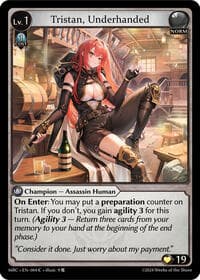Tristan, Underhanded - Grand Archive TCG Mercurial Heart trading card