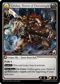 Geldus, Terror of Dorumegia - Grand Archive TCG Mercurial Heart trading card