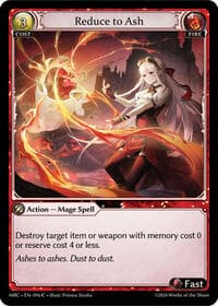 Reduce to Ash - Grand Archive TCG Mercurial Heart trading card