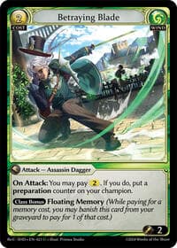 Betraying Blade - Grand Archive TCG Tristan Re:Collection, Shadowdancer trading card