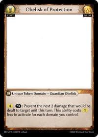 Obelisk of Protection - Grand Archive TCG Supporter Pack 2 trading card