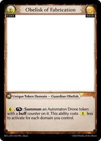 Obelisk of Fabrication - Grand Archive TCG Supporter Pack 2 trading card