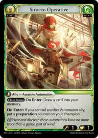 Sirocco Operative - Grand Archive TCG Promotional Cards trading card
