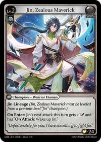 Jin, Zealous Maverick - Grand Archive TCG Mortal Ambition trading card