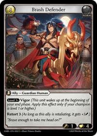 Brash Defender - Grand Archive TCG Mortal Ambition trading card