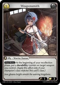 Weaponsmith - Grand Archive TCG Mortal Ambition trading card
