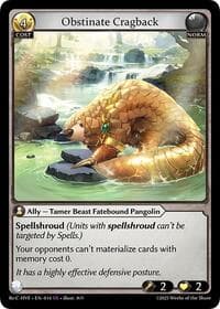 Obstinate Cragback - Grand Archive TCG Guo Jia Re: Collection, Heaven’s Favored trading card