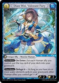 Dian Wei, Valorant Fury - Grand Archive TCG Abyssal Heaven trading card