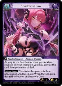 Shadow's Claw - Grand Archive TCG Mercurial Heart Alter Edition trading card