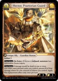 Hector, Praetorian Guard - Grand Archive TCG Mercurial Heart Alter Edition trading card