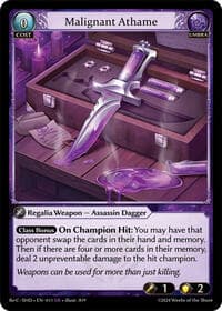 Malignant Athame - Grand Archive TCG Tristan, Shadowdancer Re:Collection Lite trading card