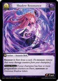 Shadow Resonance - Grand Archive TCG Tristan, Shadowdancer Re:Collection Lite trading card