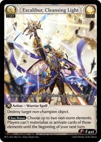 Excalibur, Cleansing Light - Grand Archive TCG Supporter Pack 3 trading card
