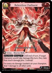 Relentless Outburst - Grand Archive TCG Supporter Pack 3 trading card
