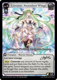 Lorraine, Ascendant Wings - Grand Archive TCG Supporter Pack 3 trading card
